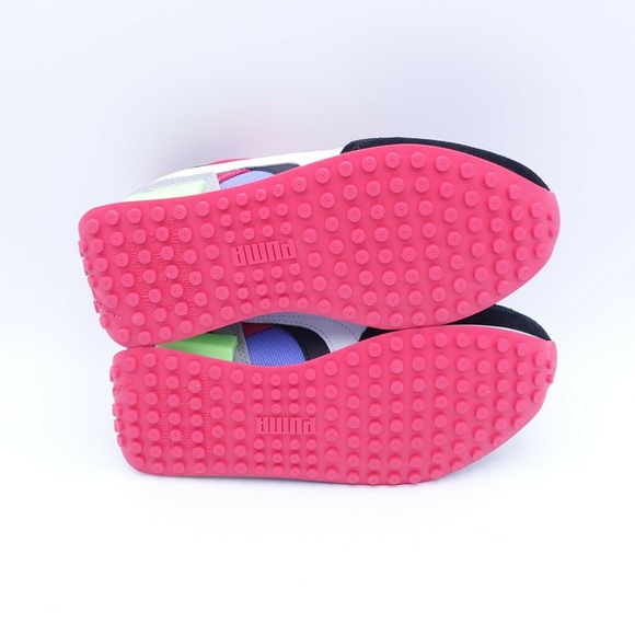 Worn twice PUMA Future Rider Double BG Sneakers 381684-01 Black/White/Pink - Picture 6 of 9